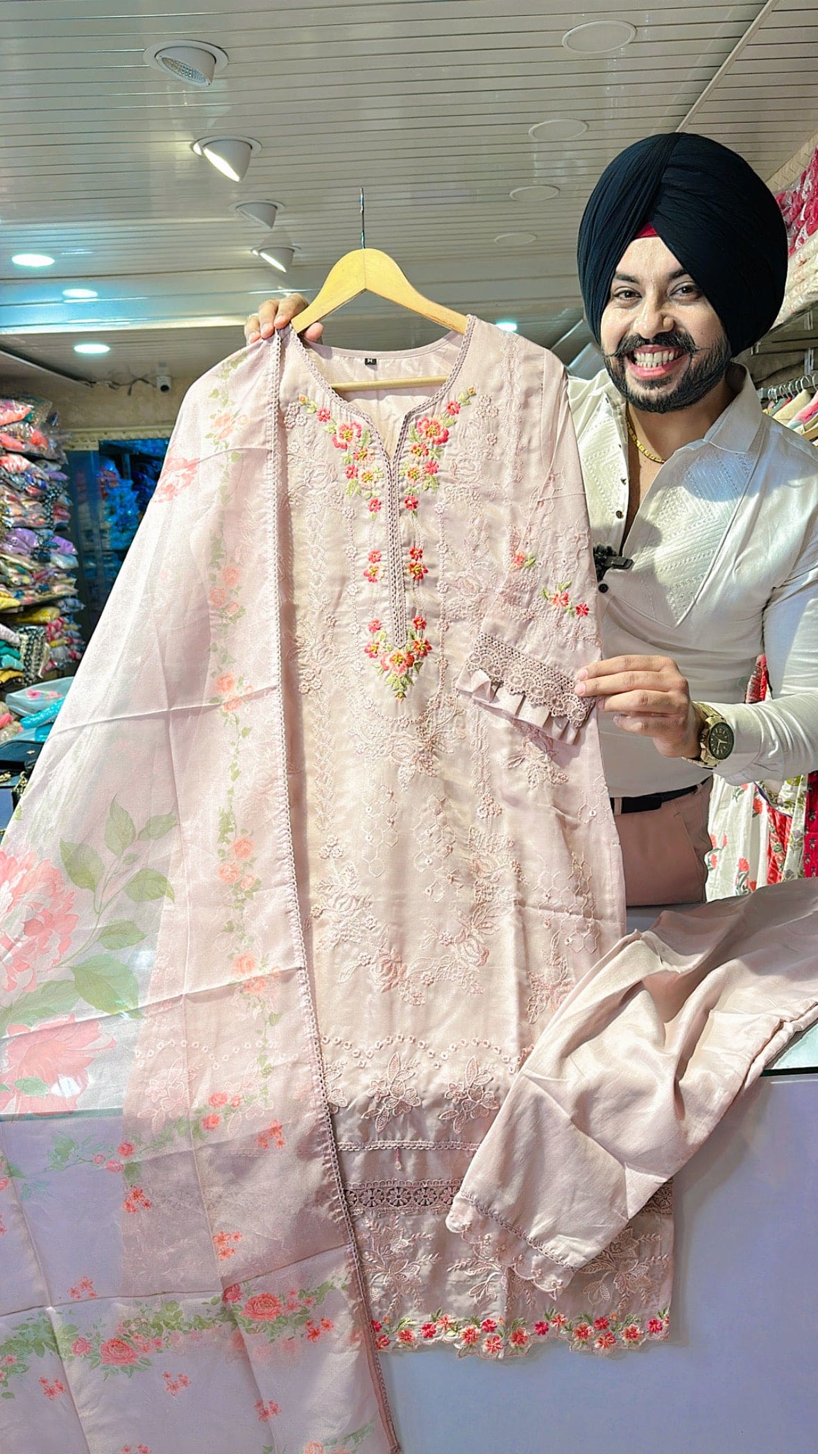 Soft Organza Fully Embroidered Pakistani Suit with Beautiful Duppata