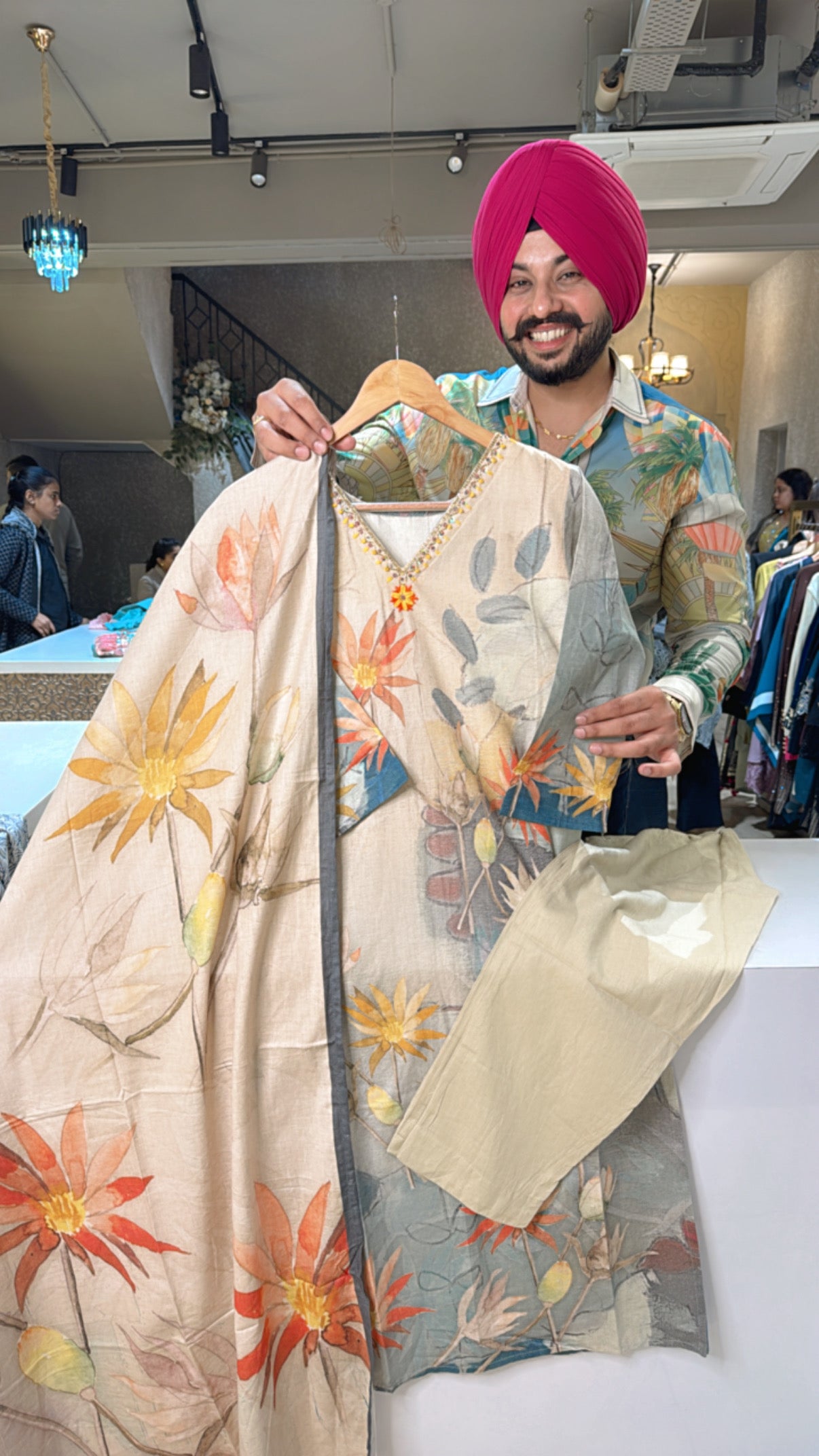 Off white multicolored & Soft Khaadi Semi formal Straight Suits with Beautiful Duppata