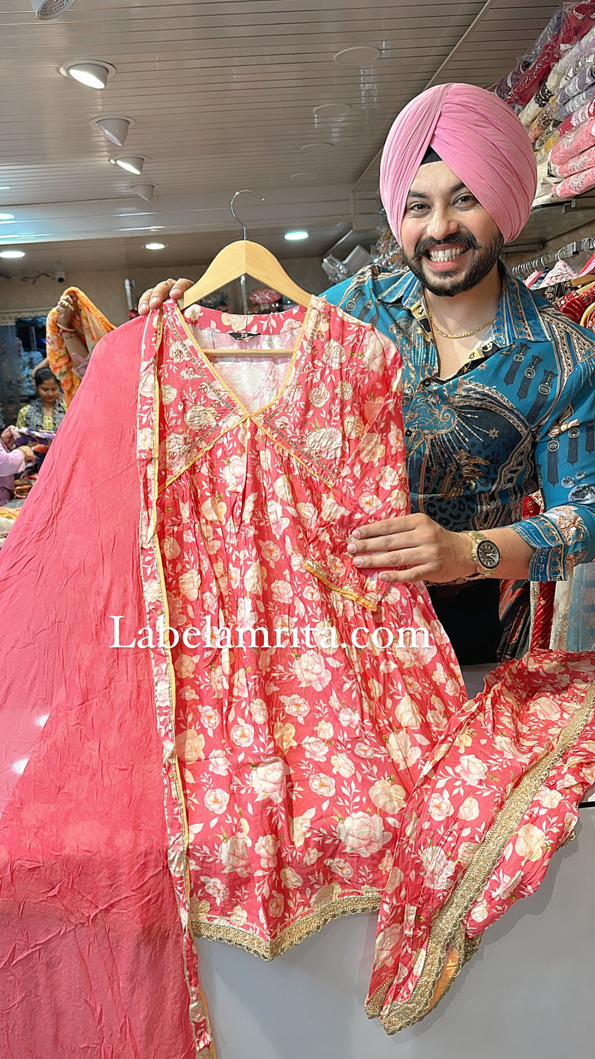 Muslin silk Alia Coord set with Stylish tulip pants & beautiful Duppata