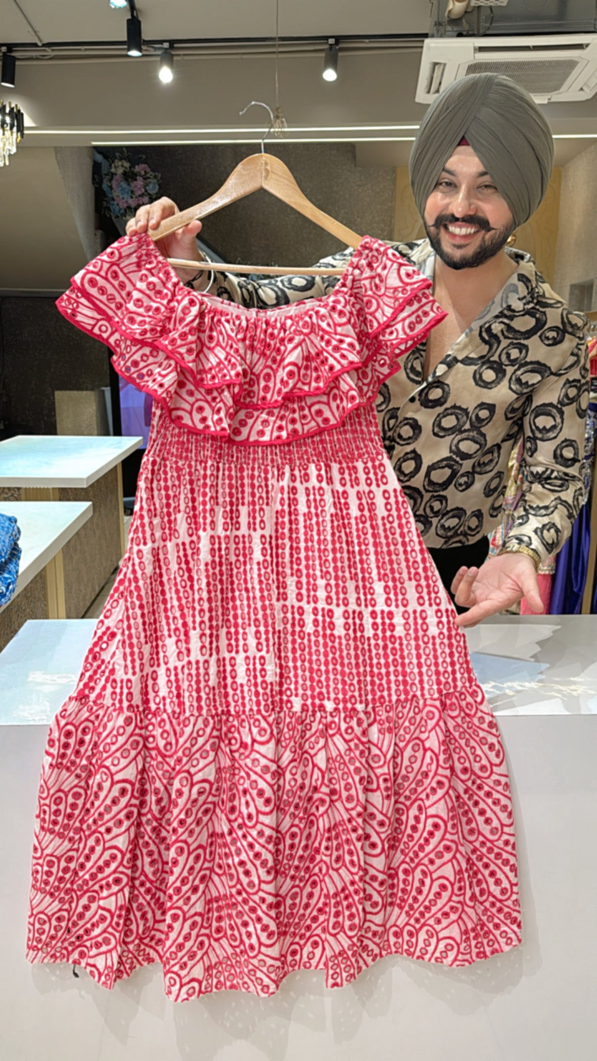 Hot pink Shifli Work Off Shoulder Mid Length Western dresses