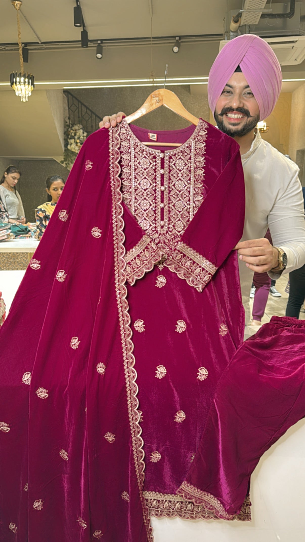 Faalsa Premium Velvet Heavy embroidered Straight Suits