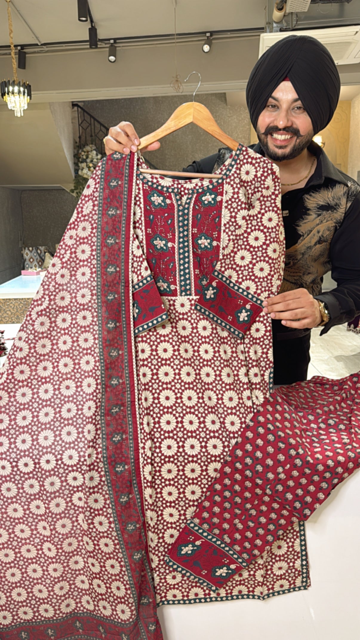 Maroon Pure Cotton Office Wear suit beautiful Duppata