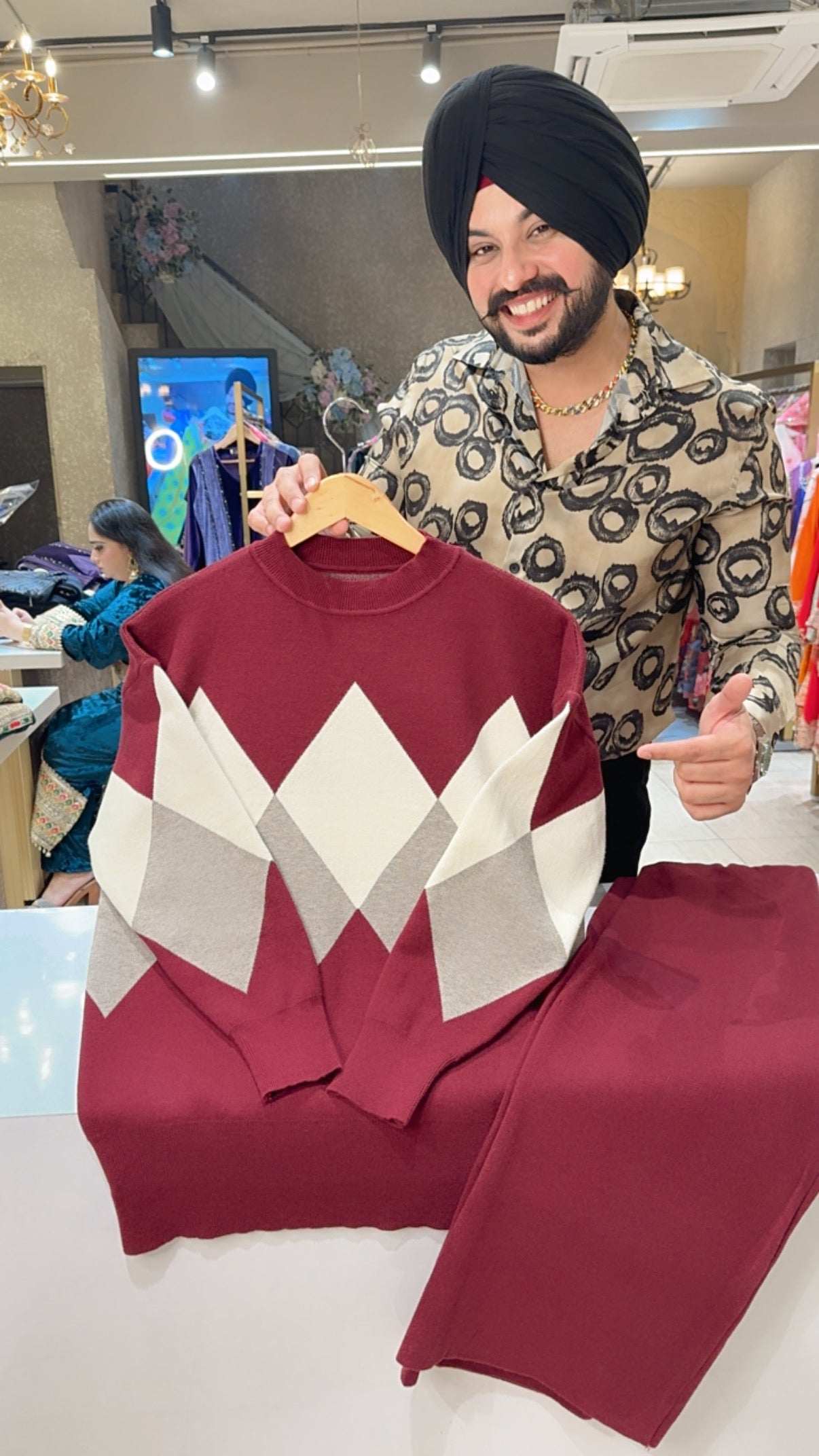 Maroon Imported Woolen Fully Stretchable Western Coord set