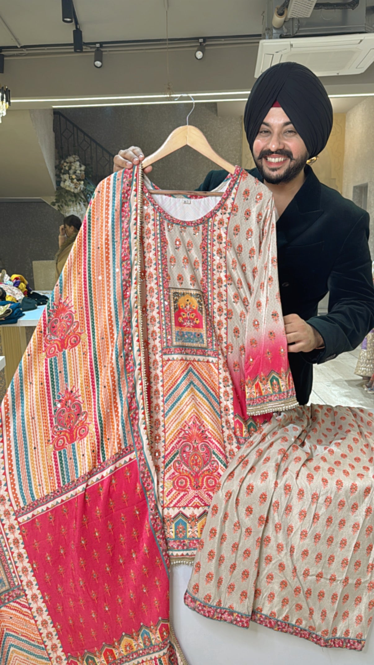 Light Grey Premium Velvet Heavy mirror Pasting Plazo suit with Beautiful Duppata