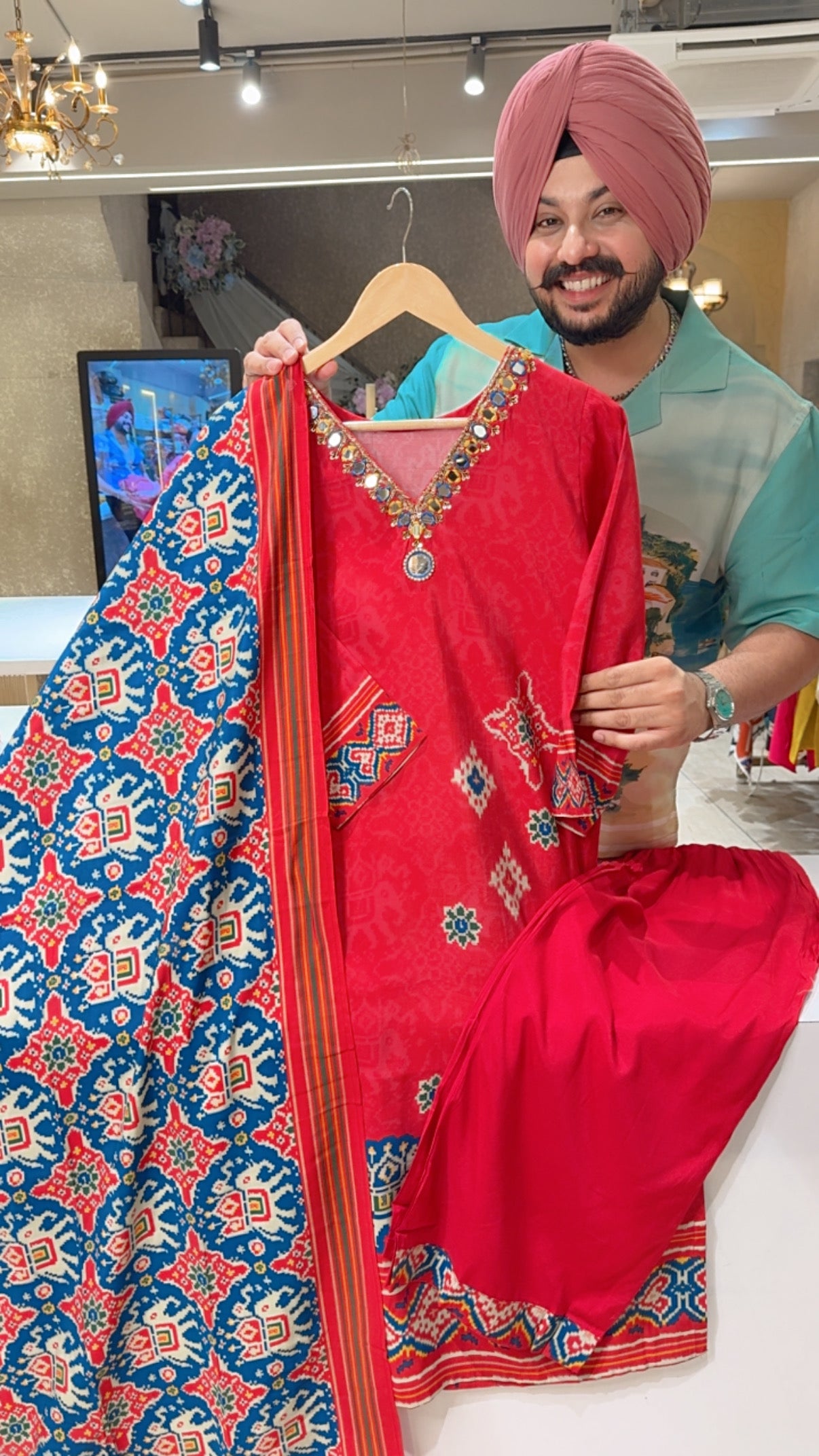 Anaari Colour Soft Silk Digital Print Hand embroidered Straight suit