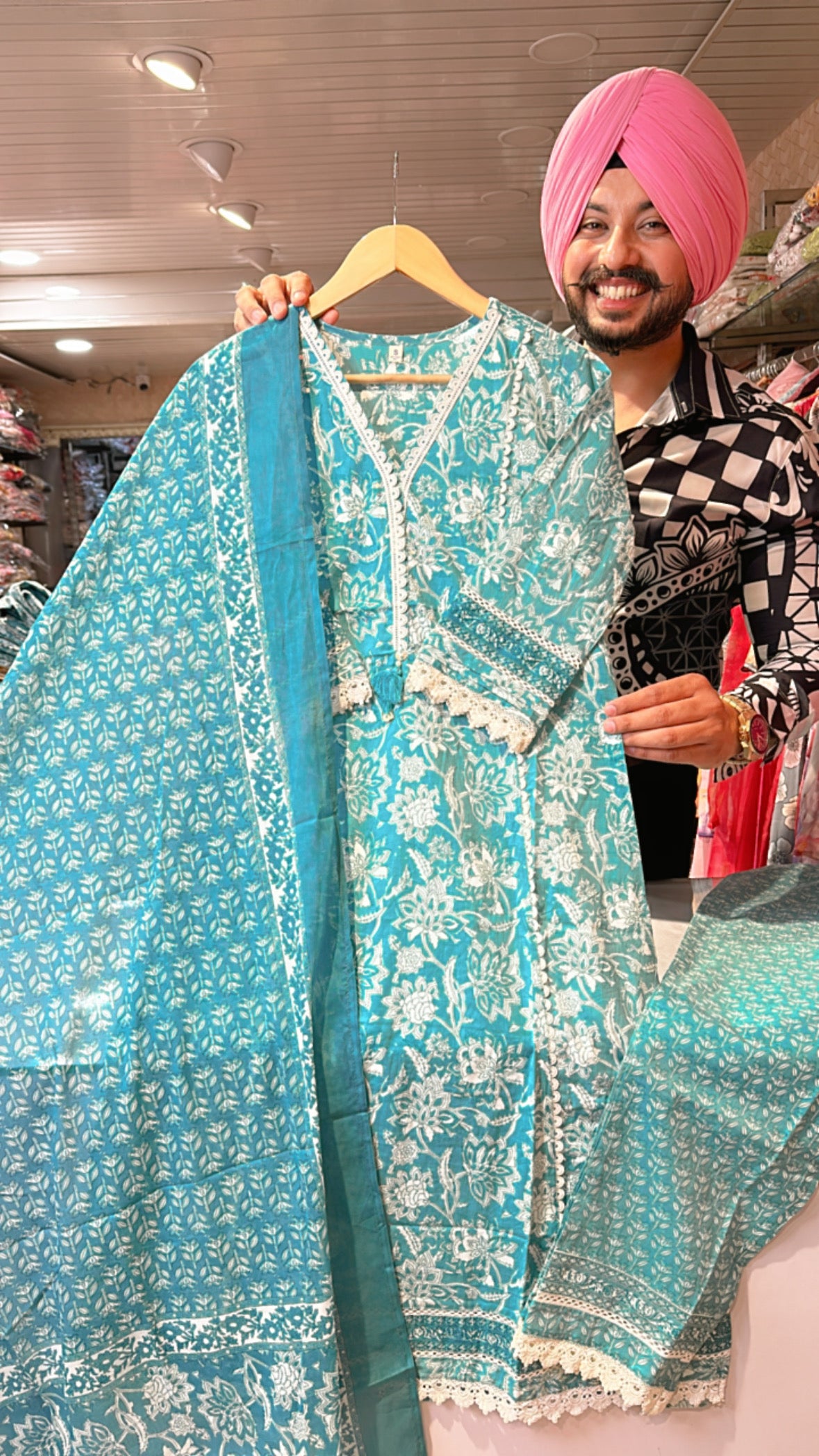 Light blue Pure Cotton Office Wear Pakistani Suit