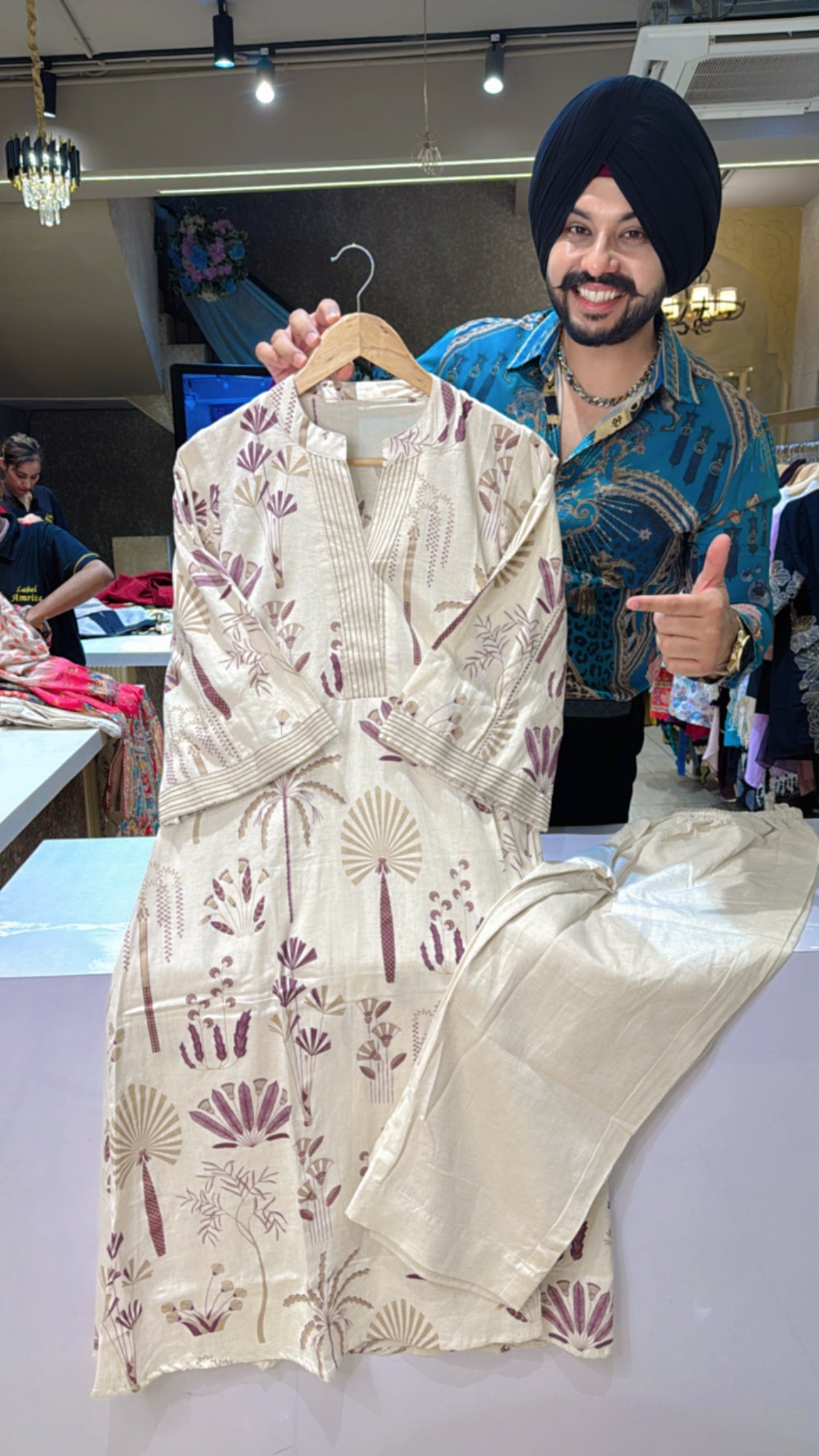 Off white & wine Soft Khaadi A-line Office Wear Coord sets