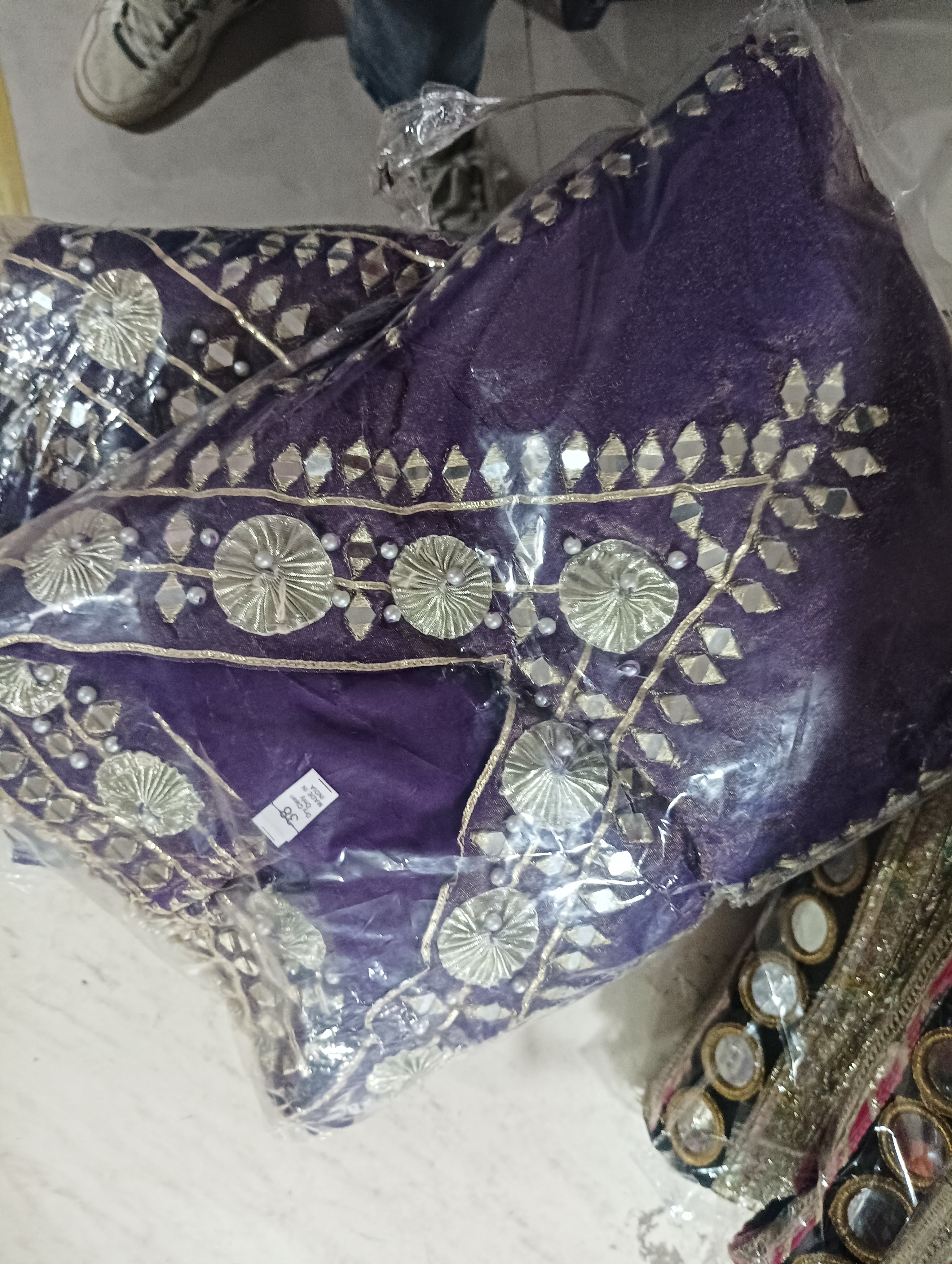 Purple Shimmer Silk Heavy Gotta Embroidered & Pearl Work Farshi Salwar Suit with Beautiful Banarasi Look Duppata