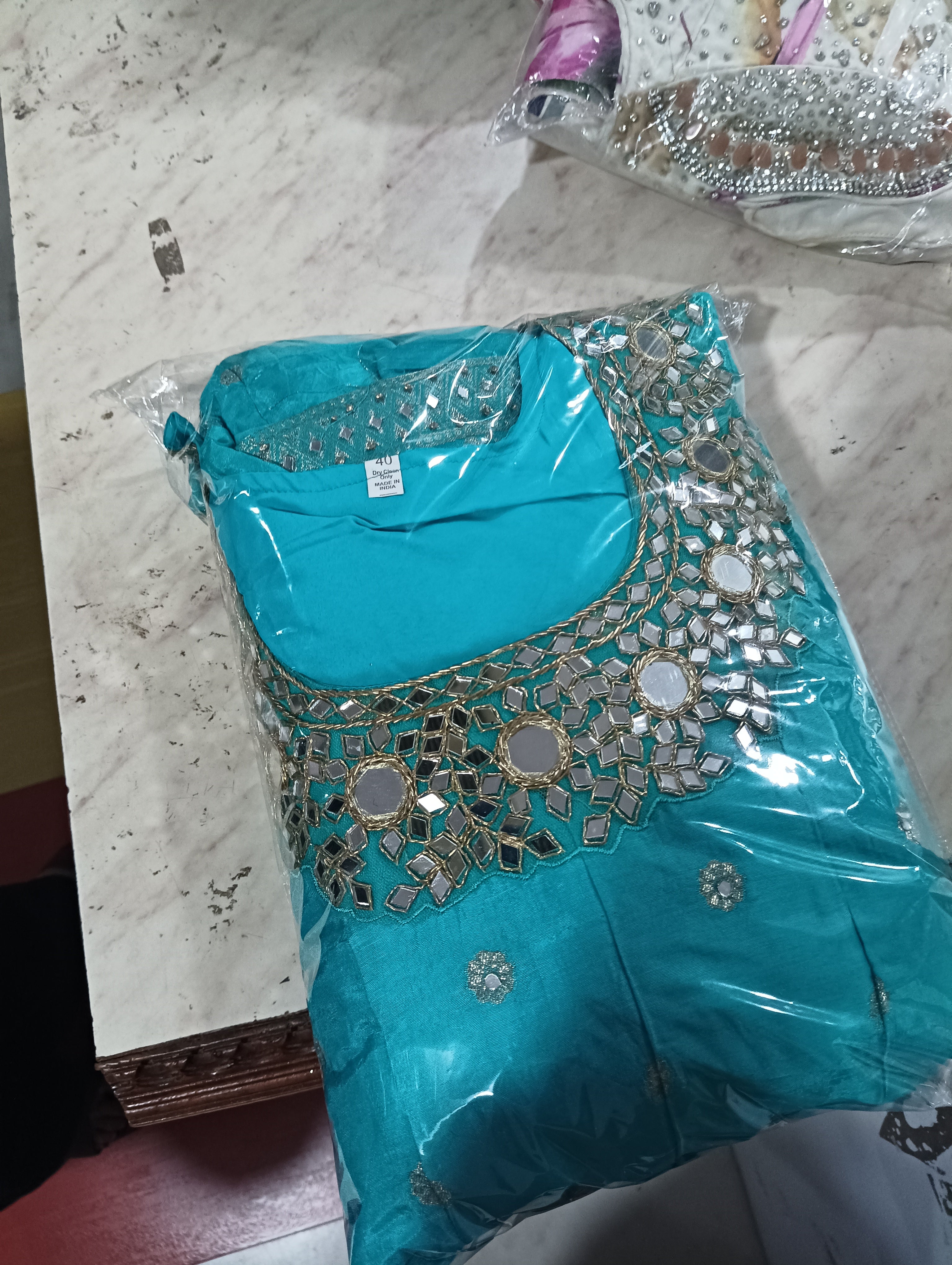 Soft Silk Full Flair Hand Embroidered & Mirror Pasting Anarkali Gown With Heavy Banarasi Border & Duppata