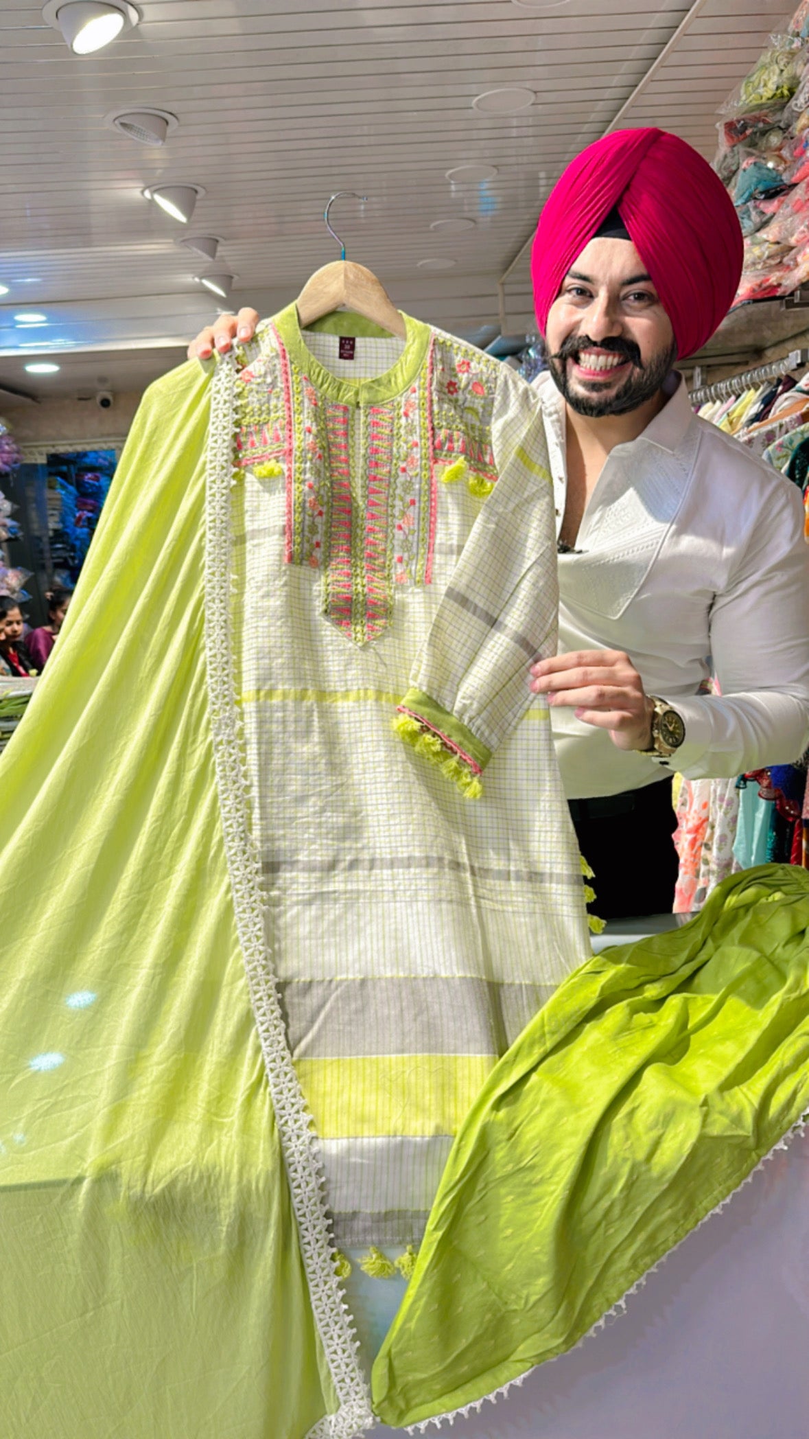 Pure cotton Apple cut suit with Stylish Tulip Salwar