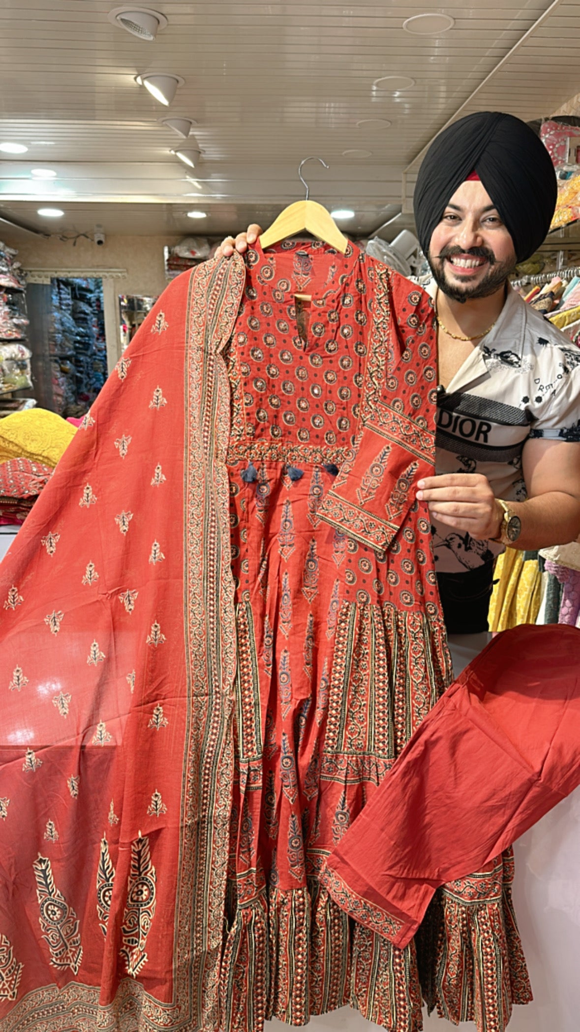 Reddish Maroon A-line Indowestern Suit beautiful Duppata