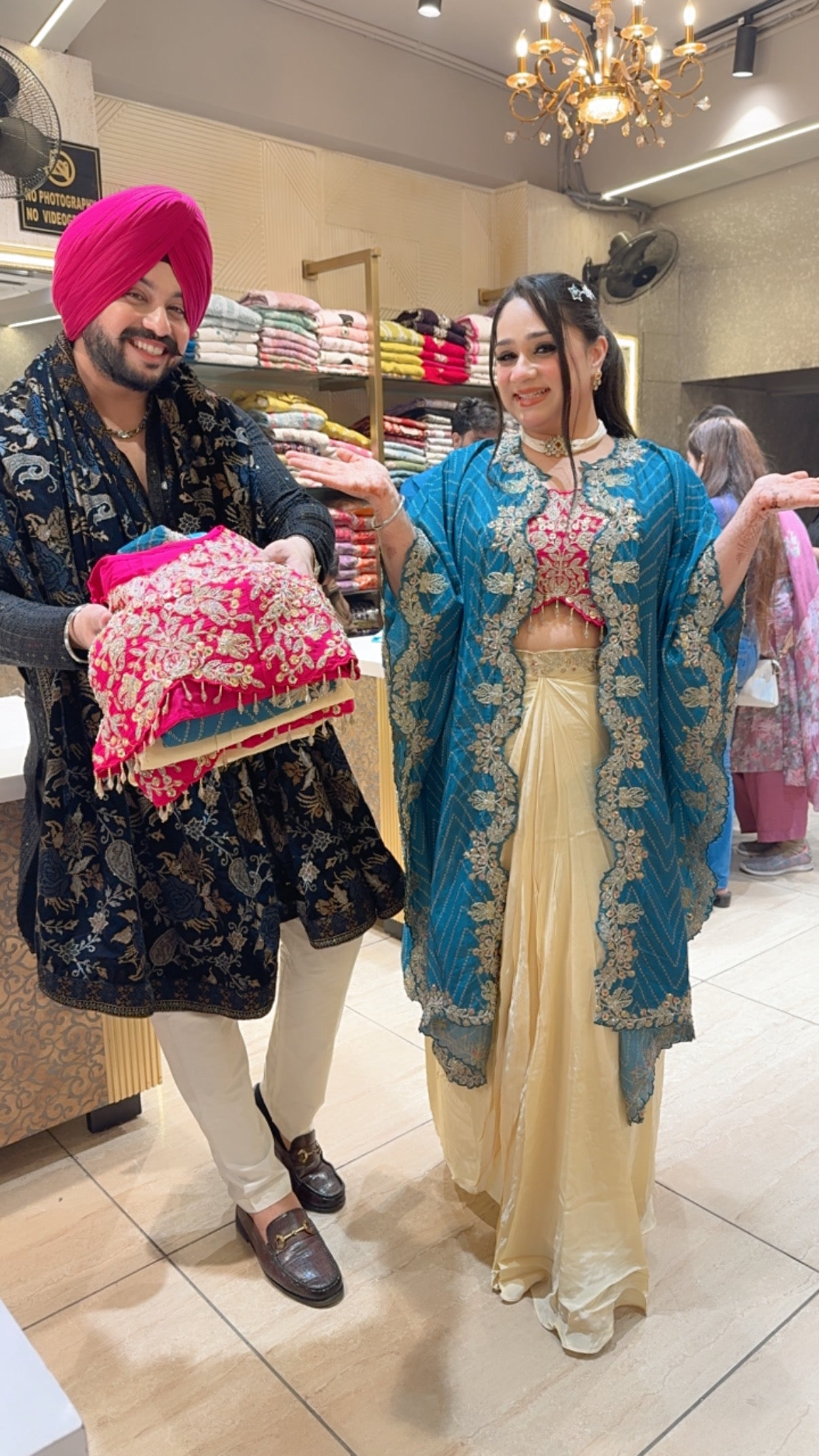 Rani & Teel Crepe Heavy embroidered Drape Crop Set with Stylish Embroidered Cape Shrug