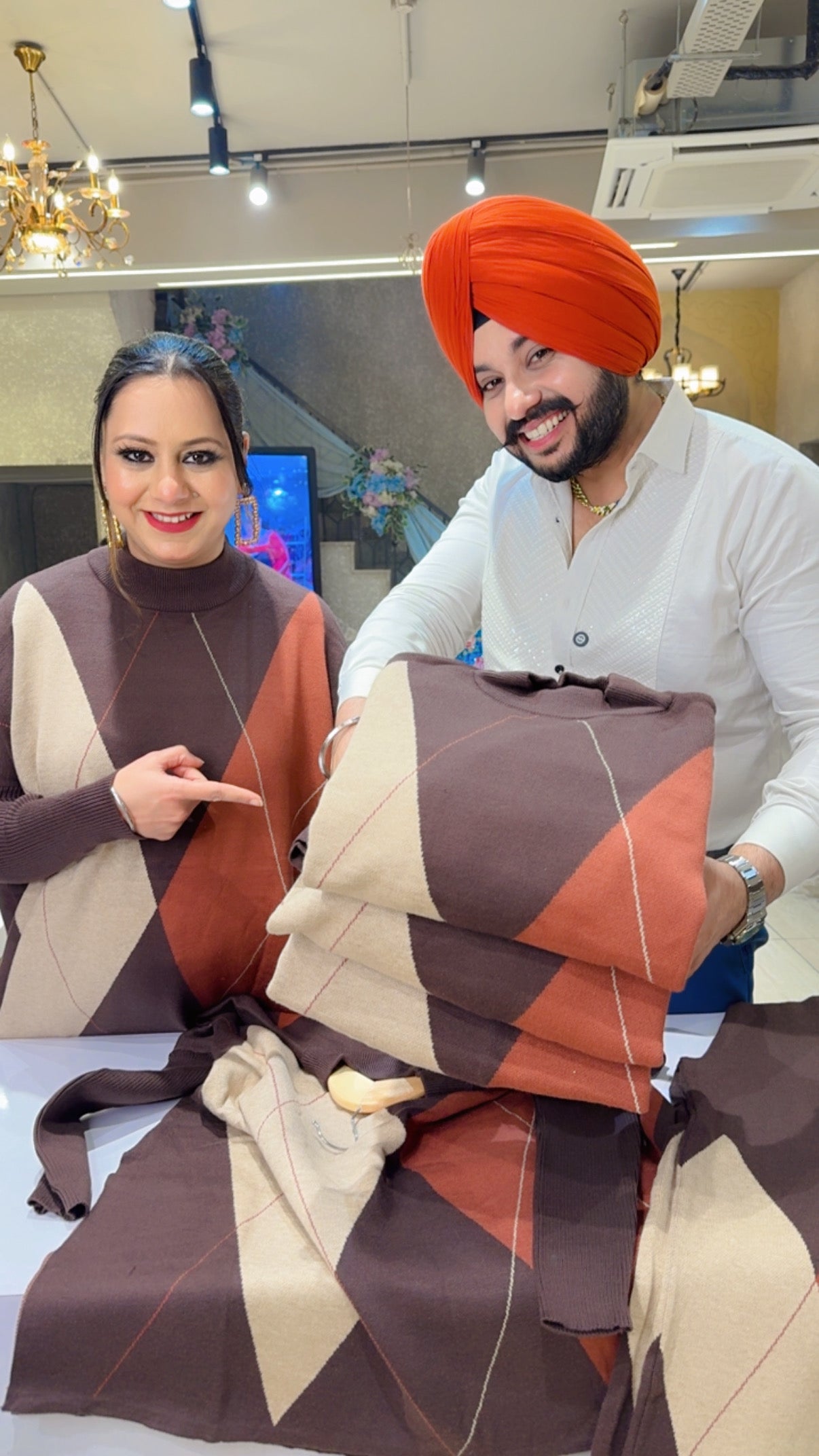 Chocolate Brown Imported Woolen Baggy Coord set