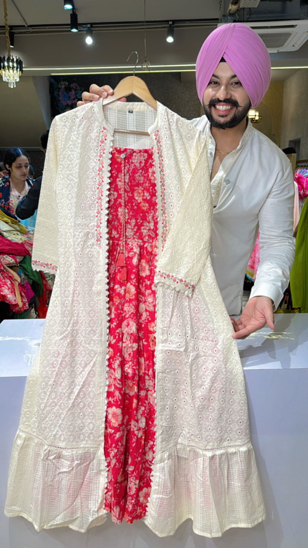 Indowestern chanderi formal coordset