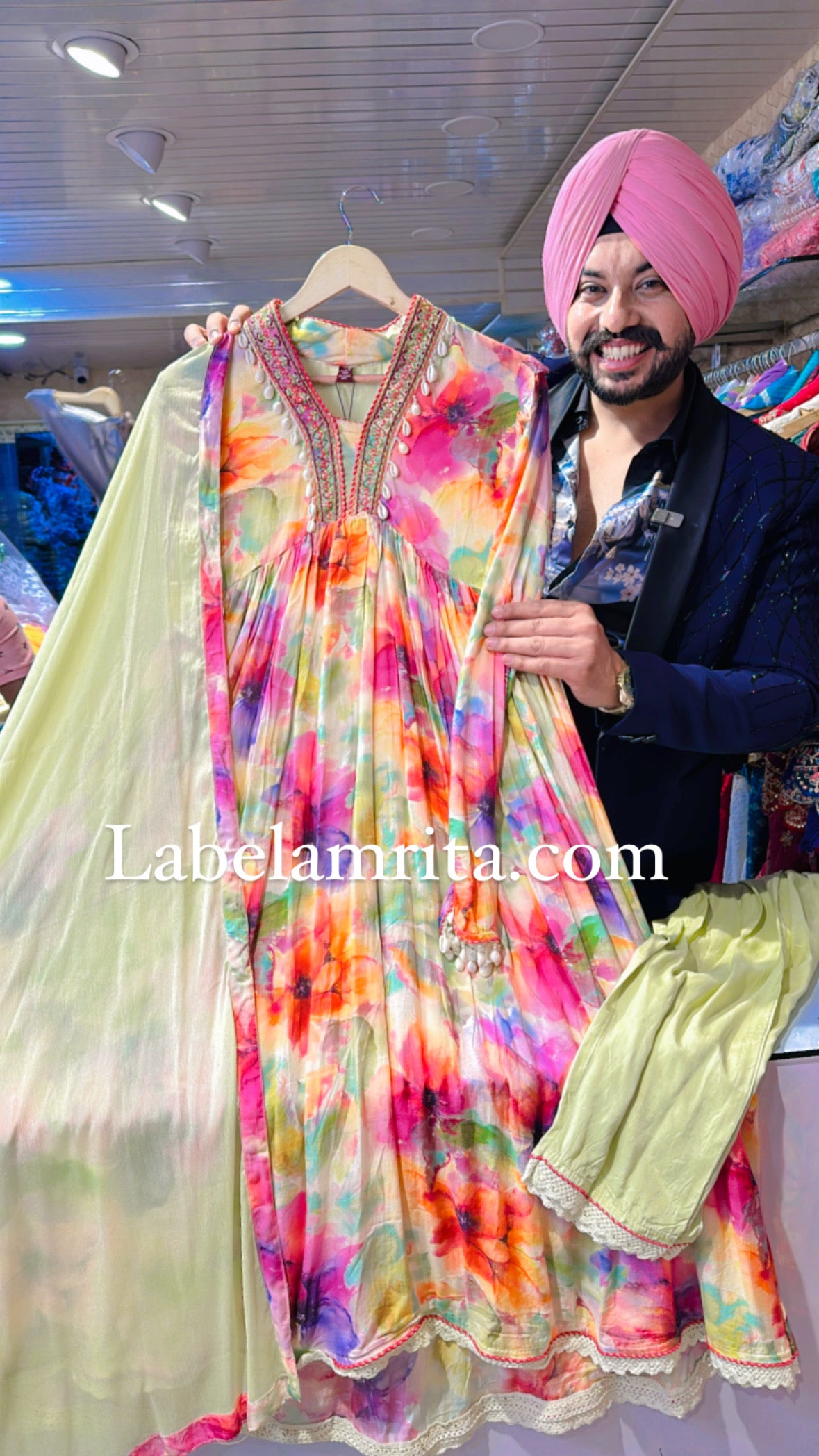Muslin Silk Colourful Alia Anarkali suit