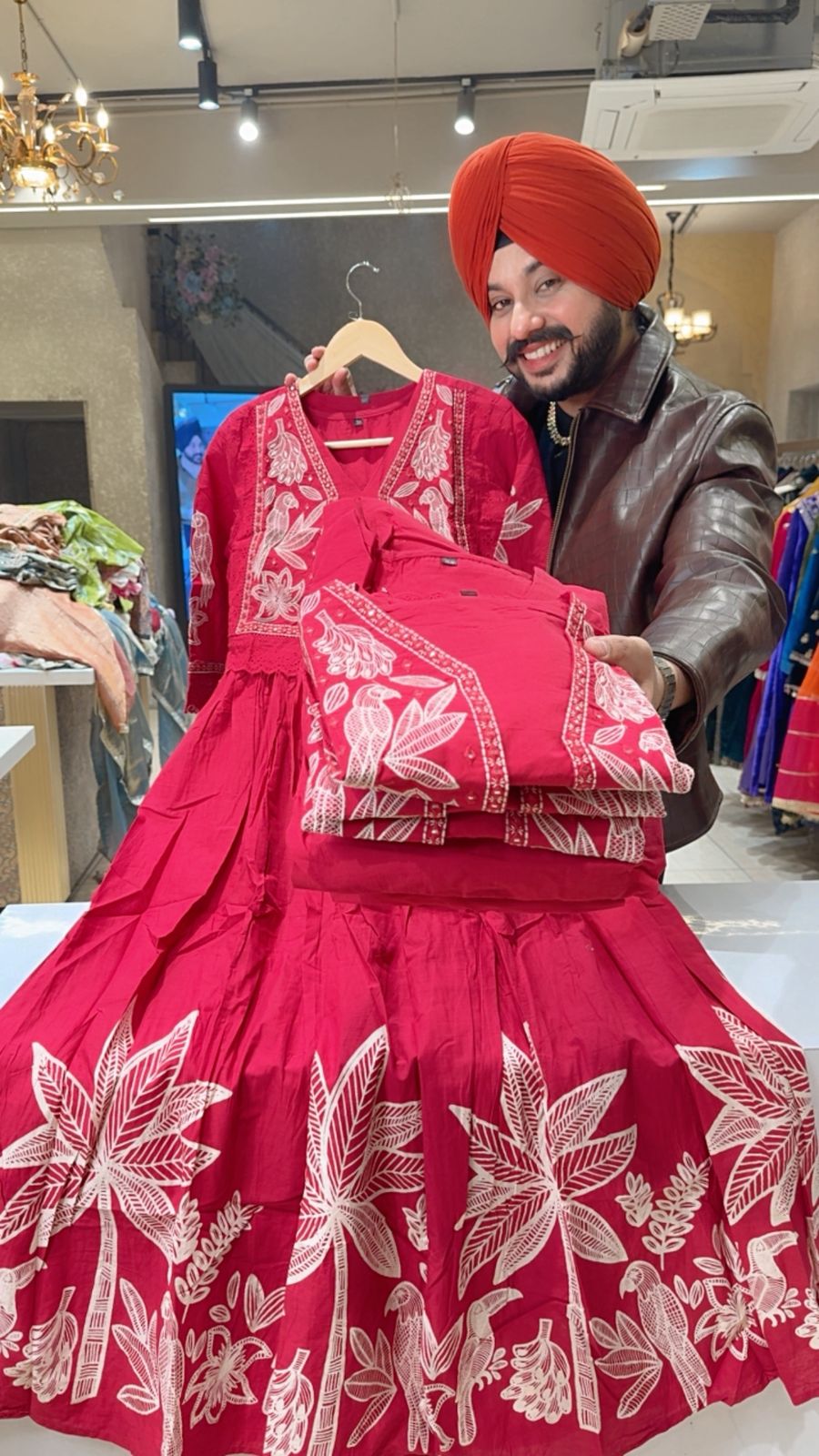 Anaari Pure Cotton Indo Western Dress with embroidered Short Jacket